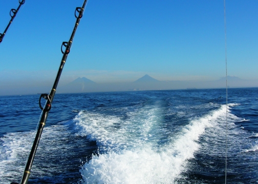 Beautiful blue ocean offshore fishing.